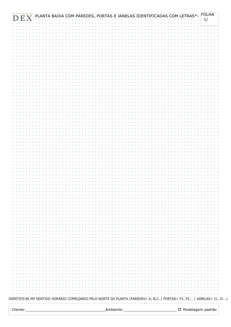 Amostra da folha de medição